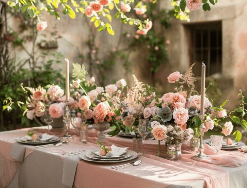 Idées de décoration de mariage rose et gris : inspirations élégantes pour une ambiance romantique