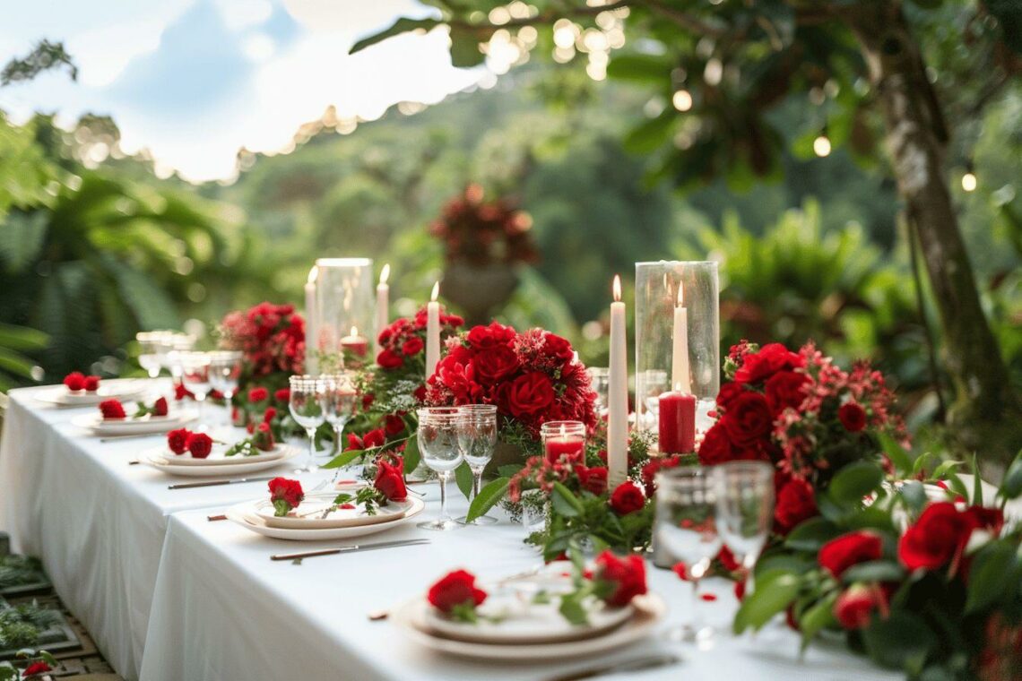 Décoration de mariage rouge et blanc : idées élégantes pour une cérémonie inoubliable