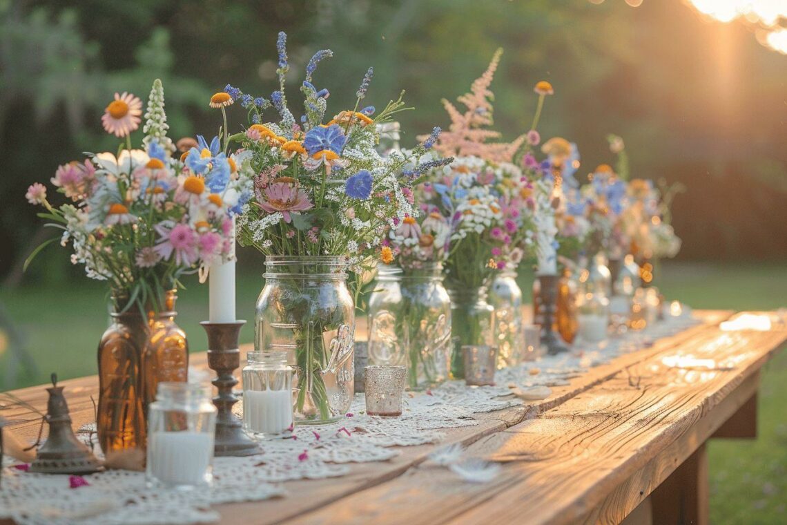 Idées de décoration pour une table de mariage champêtre : inspiration et astuces pour un style rustique