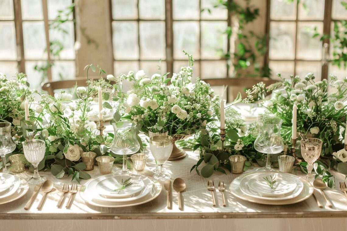 Décoration de mariage vert et or : idées élégantes pour une ambiance naturelle et raffinée